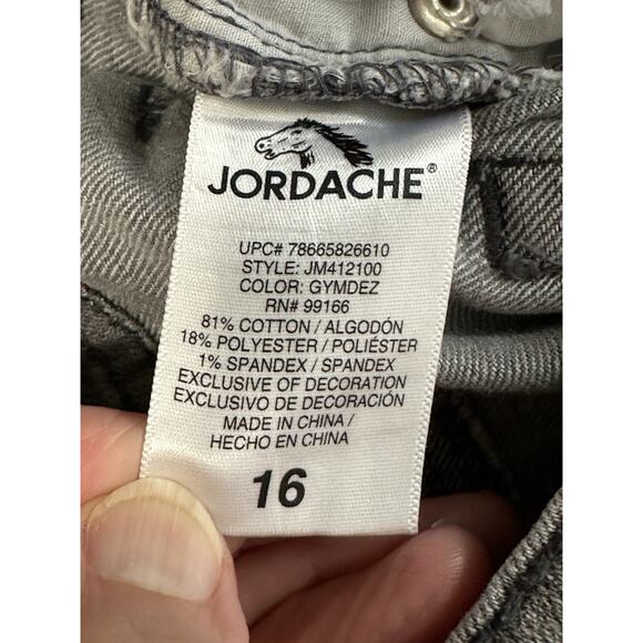 Jordache Bootcut Women’s Gray Wash Stretch Embellished Pocket Jeans Size 16 - Picture 15 of 16